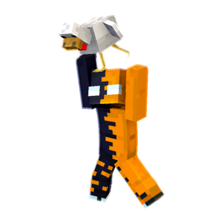 With chicken - Minecraft pose by dalavais_mc | Perfect for thumbnails and renders