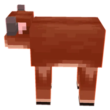 Minecraft Warm Cow PNG, side