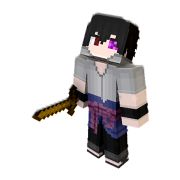 Sasuke looking up - Minecraft pose by someone | Perfect for thumbnails and renders