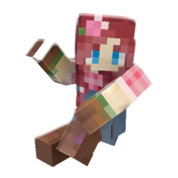Cute sit and Wave minecraft pose by art3mis015