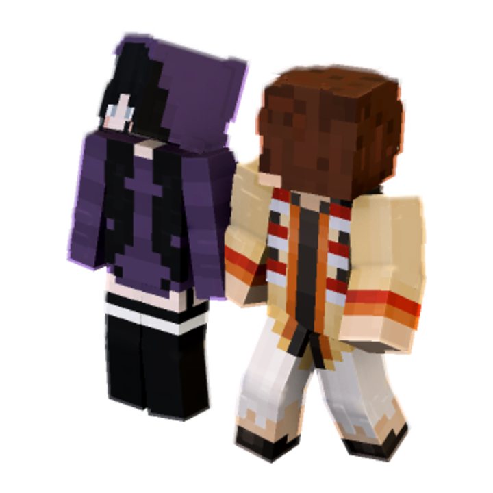 walking hand in hand - Minecraft pose by fflamej | Perfect for thumbnails and renders