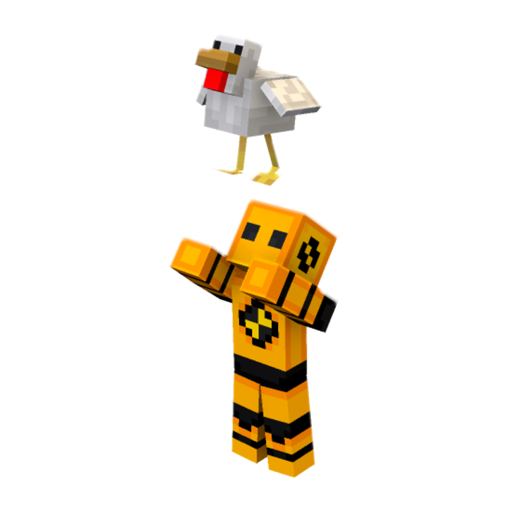 Tossing A Chicken - Minecraft pose by cjsalty | Perfect for thumbnails and renders