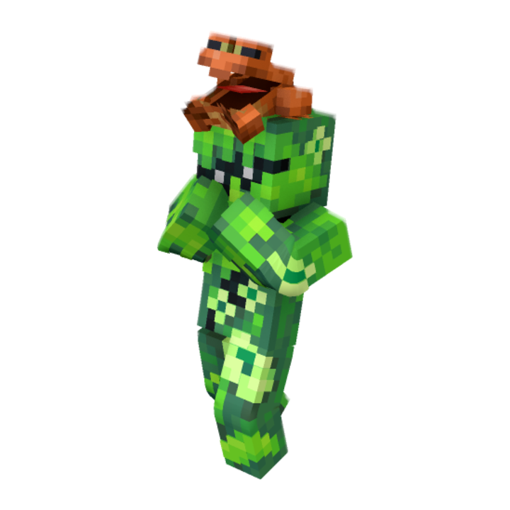 Saplin And Froggo Scared - Minecraft pose by irisolace | Perfect for thumbnails and renders