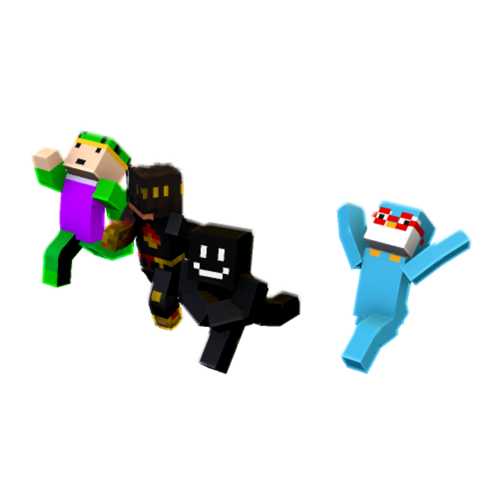 4 friends running minecraft pose by smash36419