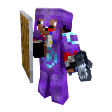 Shield mace minecraft pose by zela_s