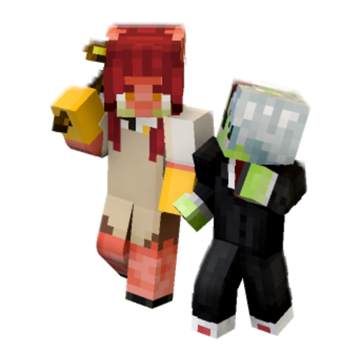 Walking Side By Side - Minecraft pose by spooky_dr0p | Perfect for thumbnails and renders