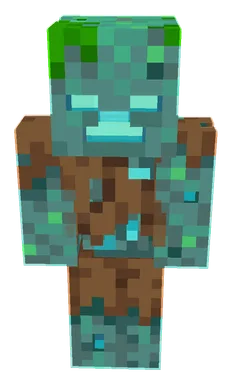 Minecraft Drowned PNG, front