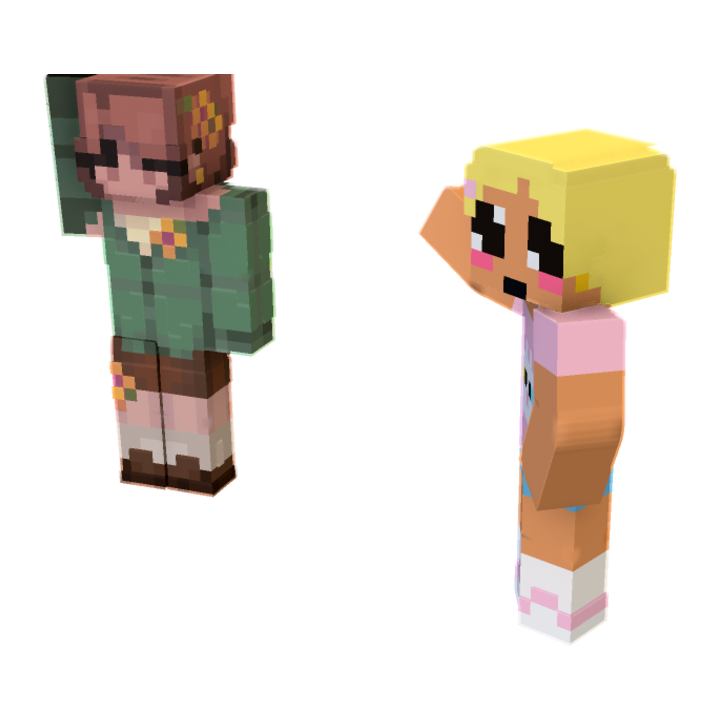 me and twin minecraft pose by rosiethebest27