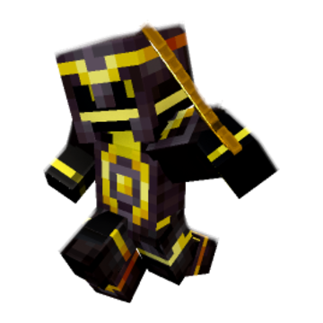 evil guy ataking with gold sword - Minecraft pose by elian | Perfect for thumbnails and renders