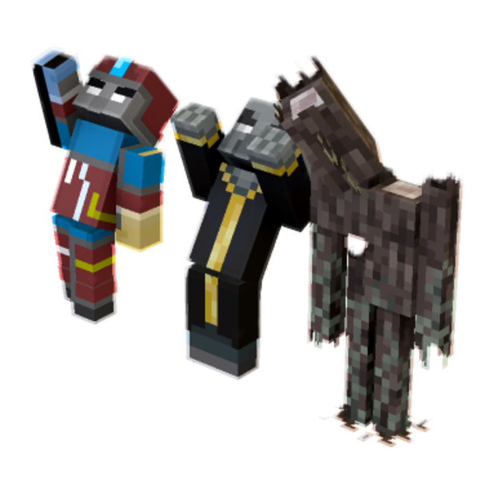 Floating Spirit Trio - Minecraft pose by minecraftofficial | Perfect for thumbnails and renders