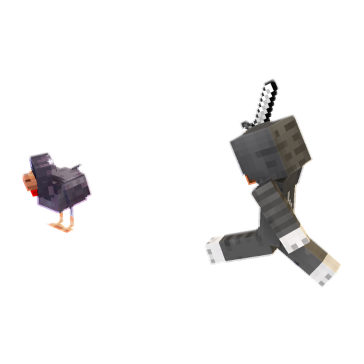 Casing Chickens minecraft pose by Super