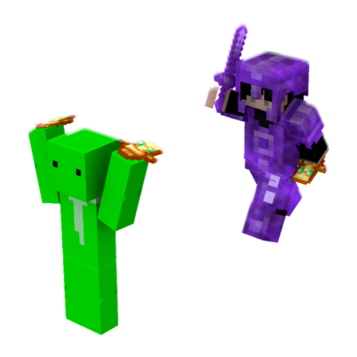 Surrendering Totem Duel - Minecraft pose by cjsalty | Perfect for thumbnails and renders