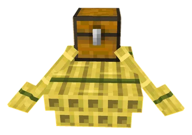 Minecraft Bamboo Chest Raft PNG, front