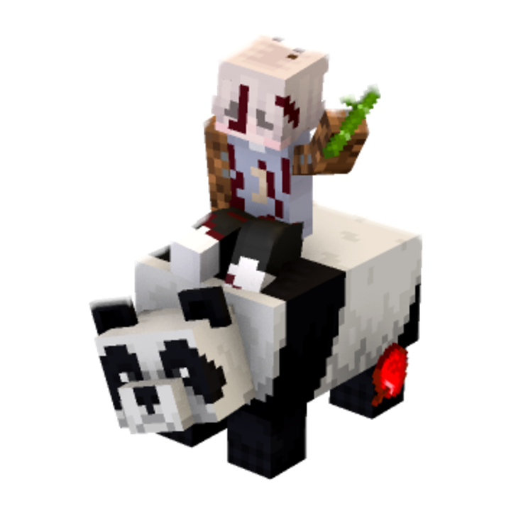 bamboo with panda riding when apple falling - Minecraft pose by ragewastaken | Perfect for thumbnails and renders