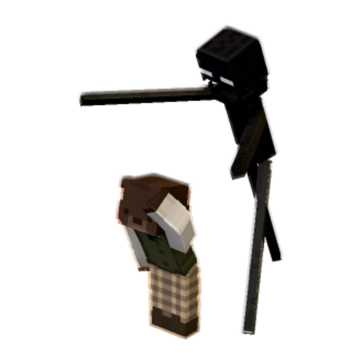 horror looking minecraft pose by bear0prods