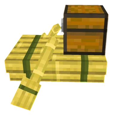 Minecraft Bamboo Chest Raft PNG, side