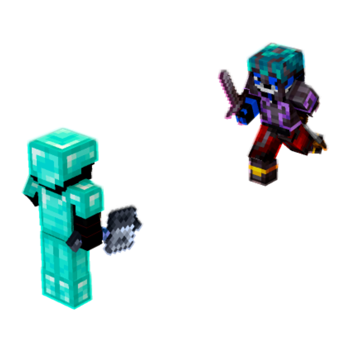 Diamond mace vs netherite sword - Minecraft pose by fifix | Perfect for thumbnails and renders