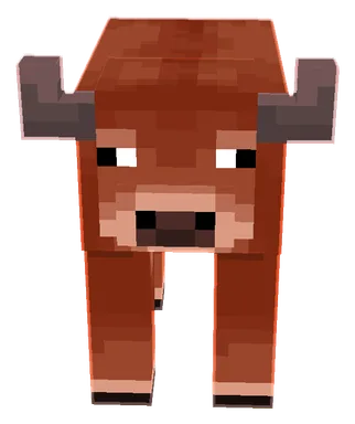 Minecraft Warm Cow PNG, front