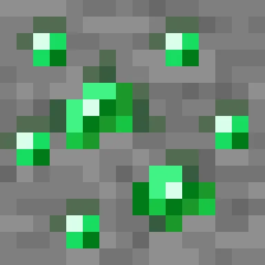 Minecraft Emerald Ore PNG, flat texture