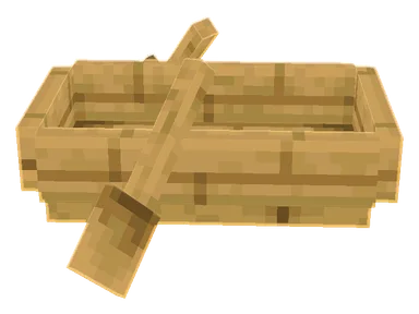 Minecraft Oak Boat PNG, side