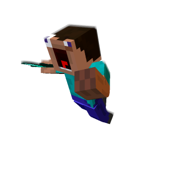 Jumping with sword minecraft pose by Duck Bros
