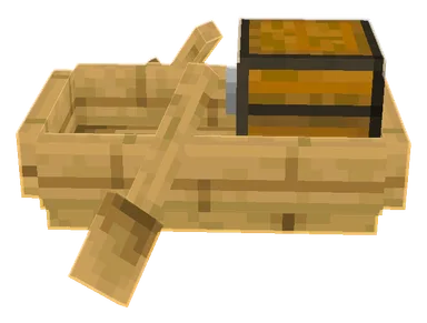 Minecraft Oak Chest Boat PNG, side