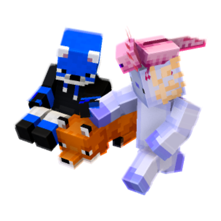 Friends 💙🩵 - Minecraft pose by fifix | Perfect for thumbnails and renders