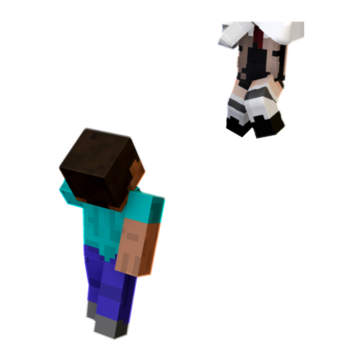 herobrian levetating a player - Minecraft pose by meanwing_ | Perfect for thumbnails and renders